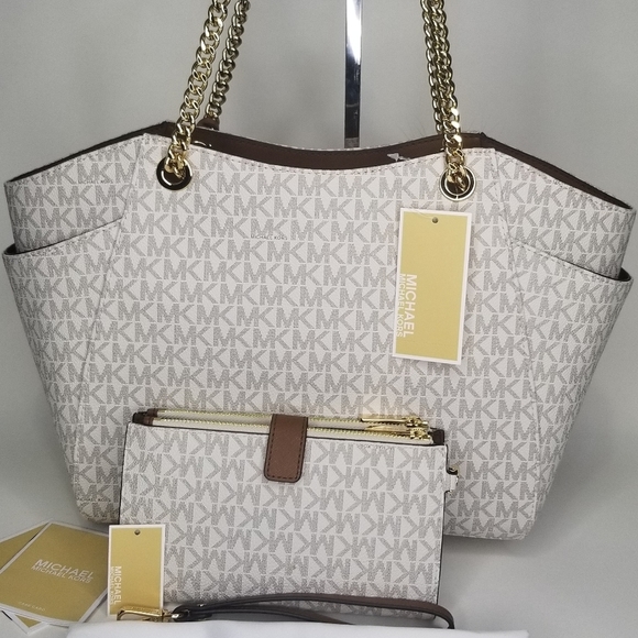 🔥 NWT MICHAEL KORS 2 SET DESIGNER Shoulder Purse Bag + Wristlet Matching - Picture 3 of 10